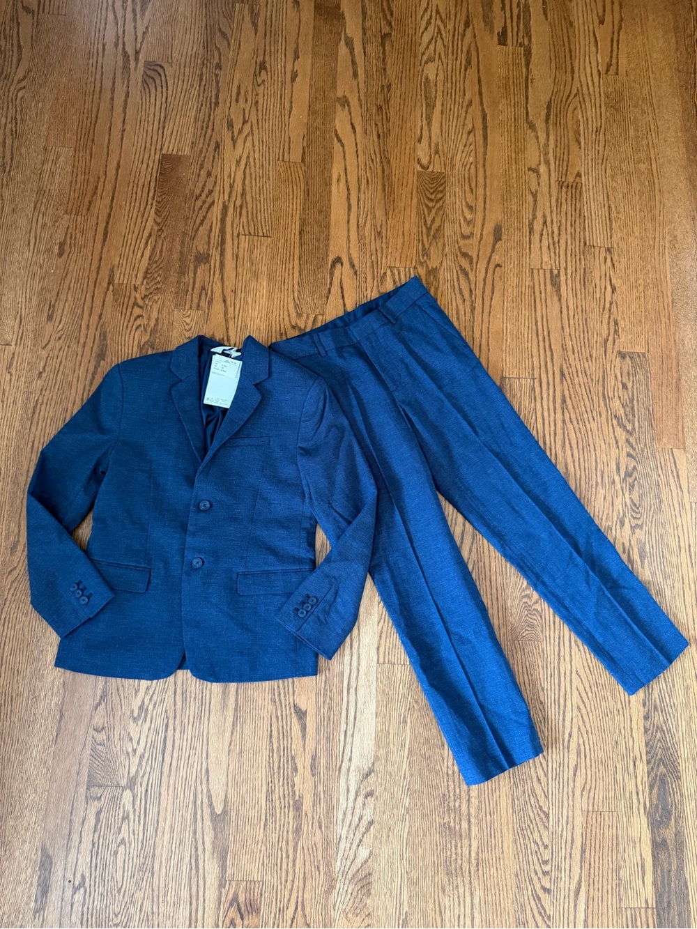 NWT Size 10 Youth H&M Blue Linen Blend Two-Piece Suit
